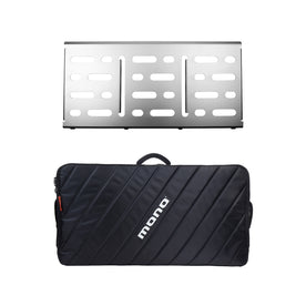 Pedalboard Large, Silver and Pro Accessory Case 2.0, Black